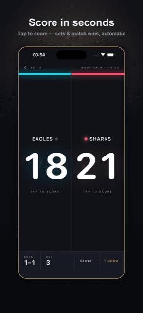 VolleyScore app screenshot